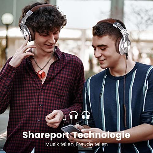  [아마존베스트]OneOdio Over Ear DJ Headphones with Share Port 6.35 mm & 3.5 Jack Closed HiFi Headphones with Cable Adapter Free Wired Headphone Studio Headphones for AMP Recording Monitoring