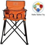 Ciao! baby ciao baby - Portable High Chair with Rattle Teether Toy - Orange