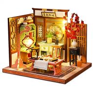 Roroom DIY Miniature and Furniture Dollhouse Kit,Mini 3D Wooden Doll House Craft Model ChineseStyle with Dust Proof Cover and LED,Creative Room Idea for Valentines Day Birthday Gif