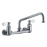Whitehaus Collection Whitehaus WHFS9814-08-C Heavy Duty wall mount utility faucet with an extended swivel spout and lever handles - Polished Chrome