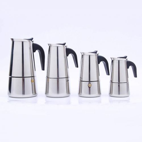  Cabilock Stainless Steel Coffee Pot Coffee Machine Maker Espresso Maker Handheld Coffee Kettle Tea Infusion Container for Kitchen Home 450ml (Silver)