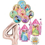 Mayflower Products Disney Princess Party Supplies 4th Birthday Balloon Bouquet Decorations with 8 Princesses