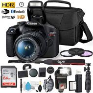 Canon Rebel T7 DSLR Camera with 18-55mm Lens and 64GB Ultra Speed Memory Card, Case, Cleaning Kit, Flash, and More Fully Loaded Bundle