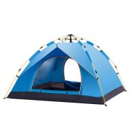 XUROM-Sports Camping Tent 3 Person Camping Tent Hexagon Waterproof Dome Automatic Pop-Up Outdoor Sports Tent Camping for Outdoor, Hiking, Climbing, Travel (Color : Blue)