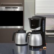 Clatronic Kaffeemaschine mit 2 doppelwandige Thermokanne, Nachtropfsicherung, 8-10 Tassen, herausnehmbarer Filtereinsatz, Schwarz, 870 Watt, NEU + OVP
