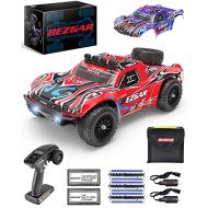 BEZGAR HS101 Hobby Grade 1:10 Scale Remote Control Truck 4WD Top Speed 40+ Km/h All Terrains Electric Toy Off Road RC Monster Vehicle Car Crawler with 2 Rechargeable Batteries for