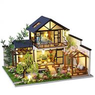 Spilay DIY Dollhouse Miniature with Wooden Furniture Kit,Handmade Mini Home Craft with Dust Cover & Music Box ,1:24 Toys for Teens Adult Gift (Bamboo Creek Water Garden)