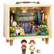 SPILAY Dollhouse DIY Miniature Wooden Furniture Kit,Mini Handmade Doll House Wood Box Model with Dust Cover & LED,1:24 Scale Creative Woodcrafts Toys for Adult Friend Lover Birthda