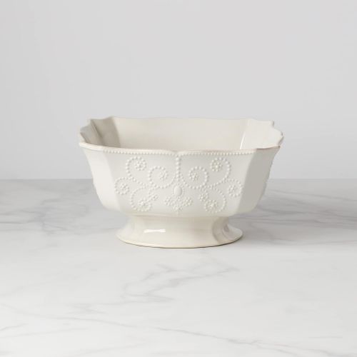 레녹스 Lenox French Perle Footed Centerpiece Bowl, White