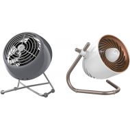 Vornado VFAN Mini Modern Personal Vintage Air Circulator Fan, Storm Gray and Vornado Pivot Personal Air Circulator Fan, Copper