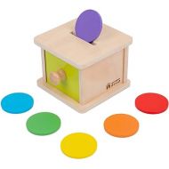 Adena Montessori Coin Box Yellow-Green Door Baby Toys for 6-12 Months 1 2 Years Old Toddlers Infant Toys