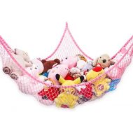 [아마존베스트]Stuffed Animal Hammock, Toy Hammock Net, LXUNYI Wall Corner Mesh Toy Net Giant Baby Kids Children Stuff animals Hammocks Storage Hanging Net Organizer (Pink)