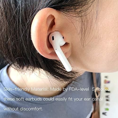 [아마존베스트]DamonLight Silicone Ear Pads Attachment for Apple AirPods and EarPods, Secure Grip for Sports and Leisure - 2 Pairs Including (No Airpods included)