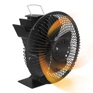 Mona43Henry Stove Fireplace Fan, Environmental Silent Motors Heat Powered Stove Fan, 5 Leaves Sturdy Fireplace Blower with Protective Cover, Safer and More Comfortable, for Gas Pel