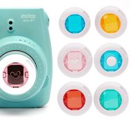 Hellohelio Colored Filter Close-Up Lens for Fujifilm Instax Mini 9 Instax Mini 7S, Instax Mini 8 Cameras, Poloroid PIC 300, Instax Hellokitty Camera (Red/Blue Circle/Yellow/Green/Pink Heart)