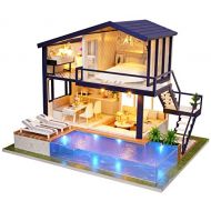 Kisoy Romantic and Cute Dollhouse Miniature DIY House Kit Creative Room Perfect DIY Gift for Friends, Lovers and Families (Time Apartment)