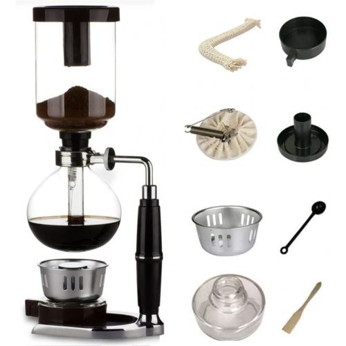  TAMUME 5 Tasse Kaffee Syphon Maschine Vakuum Kaffeebereiter Kaffeemaschine fuer Kaffee und Tee mit Extended Griff