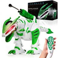 [아마존베스트]Power Your Fun Intellisaur Remote Control Dinosaur Toy Robot for Kids - Interactive Electronic Pet RC Robot Toy with Touch Sensors to Walk, Talk, Dance, Wag Tail, Launch Darts, T-R