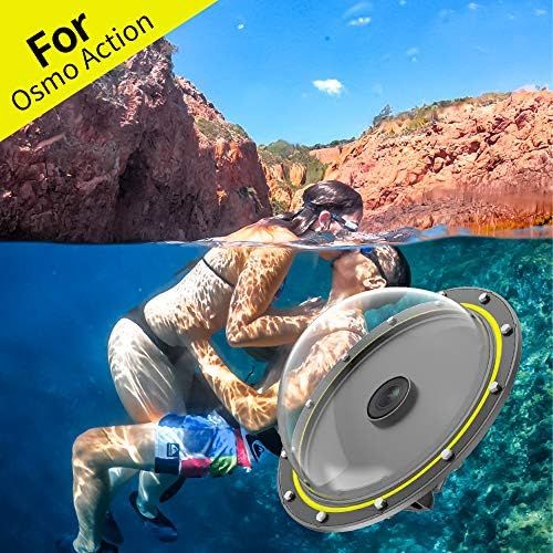  [아마존베스트]TELESIN Diving Dome for DJI OSMO Action - Clear Cover Underwater Diving Photography .With Waterproof Cover Case + Floating Bobber Handle + Trigger Camera Accessories for DJI Osmo A