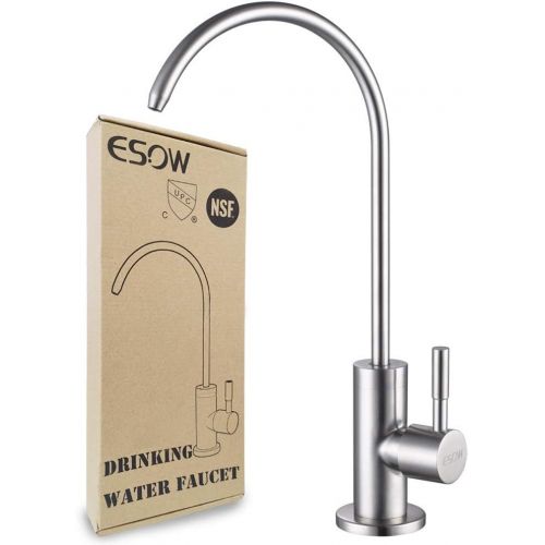  ESOW Kitchen Water Filter Faucet, 100% Lead-Free Drinking Water Faucet Fits most Reverse Osmosis Units or Water Filtration System in Non-Air Gap, Stainless Steel 304 Body Brushed N
