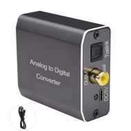 Tohilkel Analog to Digital Audio Converter for AUX RCA to Optical Coaxial Compatible with TV and Amplifier Speaker Soundbar Home Theater