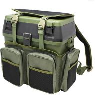[아마존베스트]ZEHNHASE Fishing box fishing case seat for fishing tackle and fishing accessories, fishing backpack and fishing bag, green.
