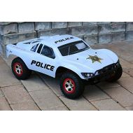 SummitLink Custom Body Police White Style Compatible for 1/10 Scale RC Car or Truck (Truck not Included) SS-POW-01