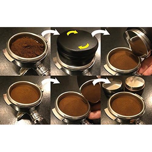  Scarlet bijoux scarlet espresso | Tamper Flat fuer Barista; zur perfekten Extraktion mit Siebtragermaschinen; fuer Siebe mit 58 mm Durchmesser; solide Ausfuehrung mit 490 g Gewicht (Gold)