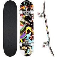 WeSkate Standard Skateboards for Kids 31x8 Complete Skateboard for Boys Girls Teens, 7 Layer Canadian Maple Double Kick Concave Cruiser Trick Skate Board for Beginners Youth Adults