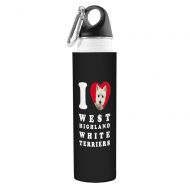Tree-Free Greetings VB49140 I Heart West Highland White Terriers Artful Traveler Stainless Water Bottle, 18-Ounce