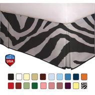 Mayfield 200 Thread Count Cotton Blend Bed Skirt Tailored (14 Drop) Full Zebra