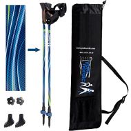 York Nordic Blue Breeze Design Hiking & Walking Poles - Lightweight, Adjustable, and Collapsible - w/flip Locks, Detachable feet and Travel Bag - Pair