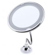 Mirror 360° Rotation Flexible Gooseneck Flexible Vanity 10X Magnifying LED Lighted Bathroom Makeup Shaving