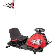 Razor Crazy Cart - 24V Electric Drifting Go Kart - Variable Speed, Up to 12 mph, Drift Bar for Controlled Drifts, Black/Red