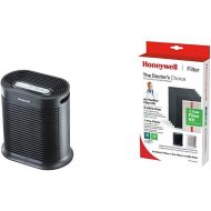 Honeywell True HEPA Air Purifier with Allergen Remover-Black, HPA100, Medium Room True HEPA Value Combo Pack for HPA100 Series air Purifier Filter, Grey