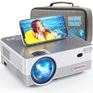 Native 1080P WiFi Bluetooth Projector, DBPOWER 8000L Full HD Outdoor Movie Projector Support iOS/Android Sync Screen&Zoom, Home Theater Video Projector Compatible w/PC/DVD/TV/Carry
