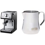 DeLonghi ECP3420 Bar Pump Espresso and Cappuccino Machine, 15, Black and DeLonghi DLSC060 Milk Frothing Jug, 12 oz, Stainless Steel