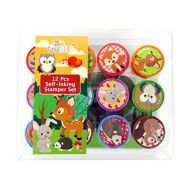 [아마존베스트]TINYMILLS 12 Pcs Woodland Animals Critters Stamp Kit for Kids Self Inking Stamps Gift Baby Shower Party Favors
