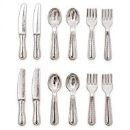 Odoria 1:12 Miniature 12Pcs Knife Fork Spoon Silverware Tableware Cutlery Dollhouse Kitchen Food Accessories