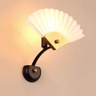 ZHANGBD Modern Chinese Style Iron Sector Wall Lamp,Cute LED Bedroom on Wall for Decoation,Gives a Soft Mood Light,Simple Creative,Personality Corridor Aisle Restaurant Dining Room