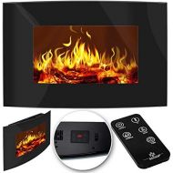 Kesser Electric Fireplace with Heater, Fireplace Wall Fireplace, Remote Control 900 W / 1800 W Electric, Decorative Fireplace Adjustable Flame Effect 5 Levels, Electric Fireplace F