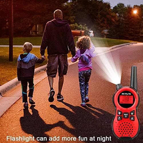  [아마존베스트]Retevis RT38 Walkie Talkie for Kids 22 Channels Toy and Gifts 2 Way Radio with Backlit LCD Flashlight for Boys and Girls to Outside, Camping, Hiking(Red, 2 Pack)