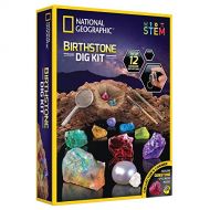 [아마존베스트]NATIONAL GEOGRAPHIC Birthstone Dig Kit - STEM Science Kit with 12 Genuine Birthstones, Includes a Real Diamond, Ruby, Sapphire, Pearl, & More, Dig Up Stunning Gemstones, Toys for G