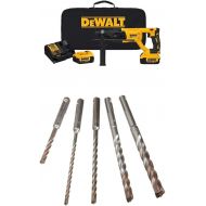 DEWALT DCH133M2 20V Max XR Brushless 1 D-Handle Rotary Hammer Kit with DEWALT DW5470 5-Piece Rock Carbide SDS Plus Hammer Bit Set