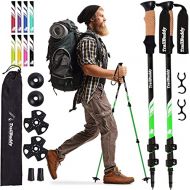 TrailBuddy Trekking Poles - 2-pc Pack Adjustable Hiking or Walking Sticks - Strong, Lightweight Aluminum 7075 - Quick Adjust Flip-Lock - Cork Grip, Padded Strap