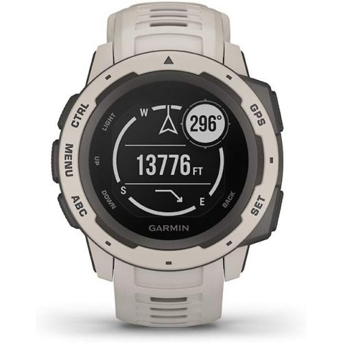 가민 Garmin 010-02064-01 Instinct, Rugged Outdoor Watch with GPS, Features Glonass and Galileo, Heart Rate Monitoring and 3-Axis Compass, Tundra