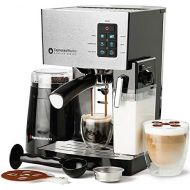 EspressoWorks Espresso Machine, Latte & Cappuccino Maker- 10 pc All-In-One Espresso Maker with Milk Steamer (Incl: Coffee Bean Grinder, 2 Cappuccino & 2 Espresso Cups, Spoon/Tamper, Portafilter