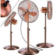 [아마존베스트]KESSER Floor Fan Metal 40 cm | Oscillation 80 Degree | Chrome Design | Height Adjustable Base | 3 Speeds | 30 Degree Tilting | Fan Stand Fan | Copper