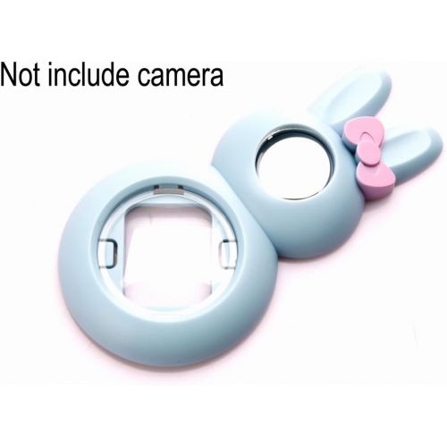  HelloHelio Cute Bunny Selfie and Close Up Lens Shot Mirror Compatible for Fujifilm Mini 8 Mini 9 Polaroid PIC-300 Hellokitty Instant Camera (Blue Bunny)