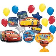 Mayflower Products Disney Cars Party Supplies 4th Birthday Balloon Decorations Lightning McQueen and Cruz Ramirez 18 piece Trophy Bouquet